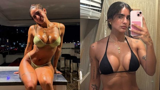 LLa modelo Isabella Lardera en dos imágenes de su cuenta de Instagram.