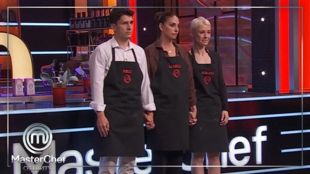 Jorge Luengo, Mariló Montero y Soraya Arnelas en MasterChef Celebrity (RTVE).