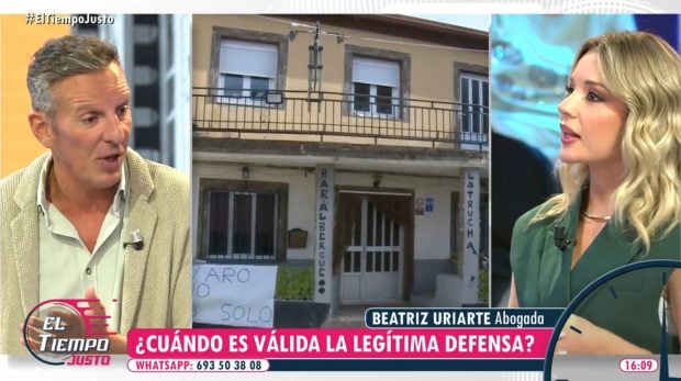 Joaquín Prat y la abogada Beatriz Uriarte en El tiempo justo (Atresmedia).