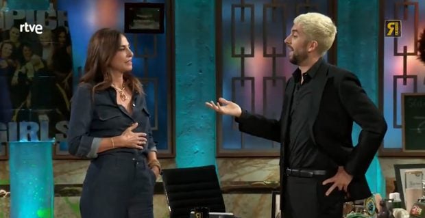 Mariló Montero y David Broncano en La Revuelta. (RTVE)