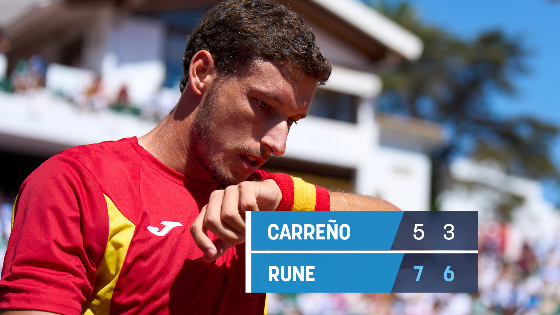 Carreño se queda a medias: no puede con Rune y Dinamarca se lleva el primer punto ante España