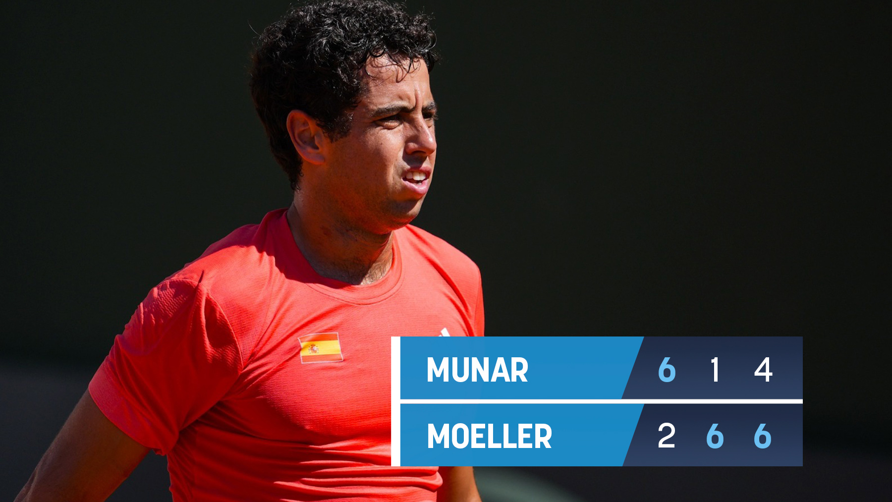 Jaume Munar durante el partido con Moeller. (EP)