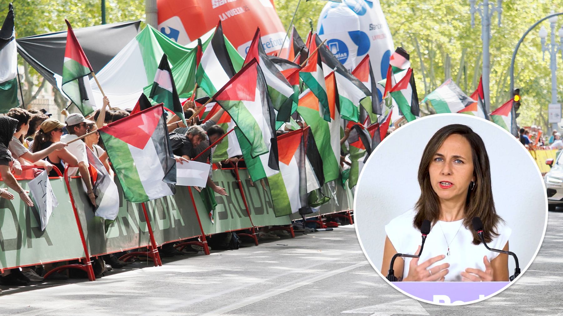 La ex ministra Belarra llama al desborde de propalestinos y al boicot a la Vuelta a España en Madrid