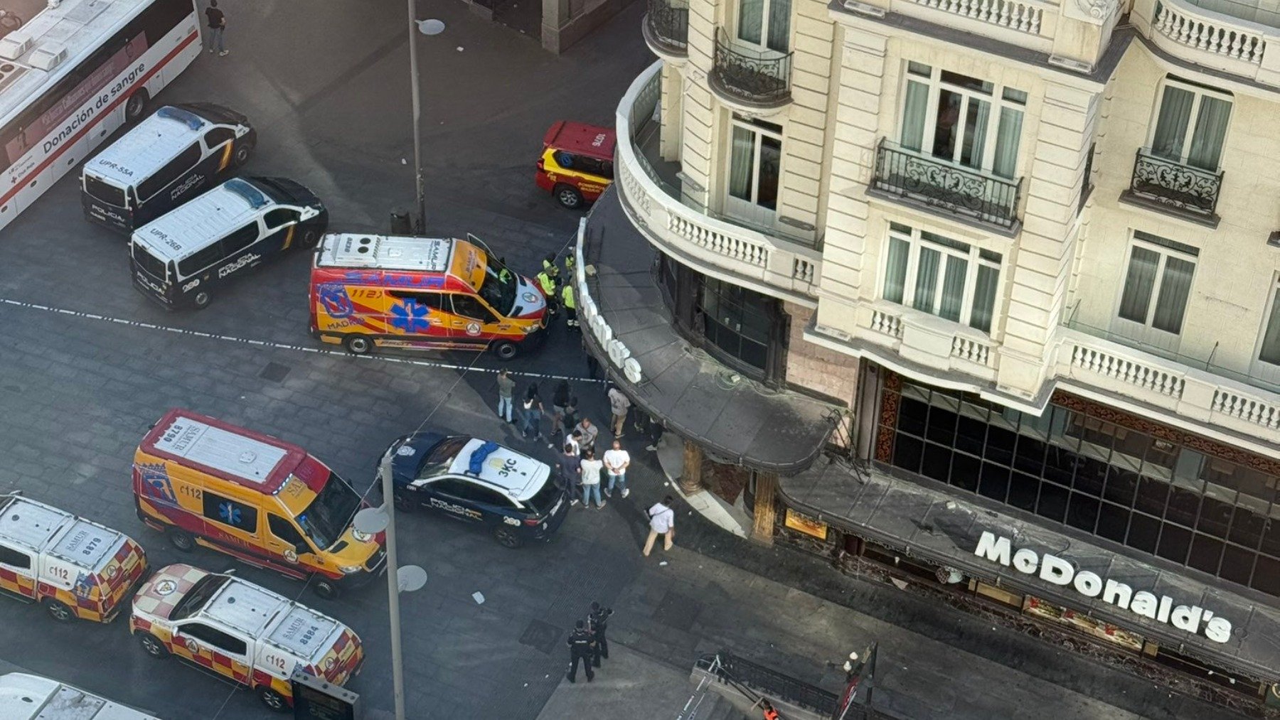 Detenido el hombre que amenazó con hacer explotar bombonas de butano en la Gran Vía de Madrid