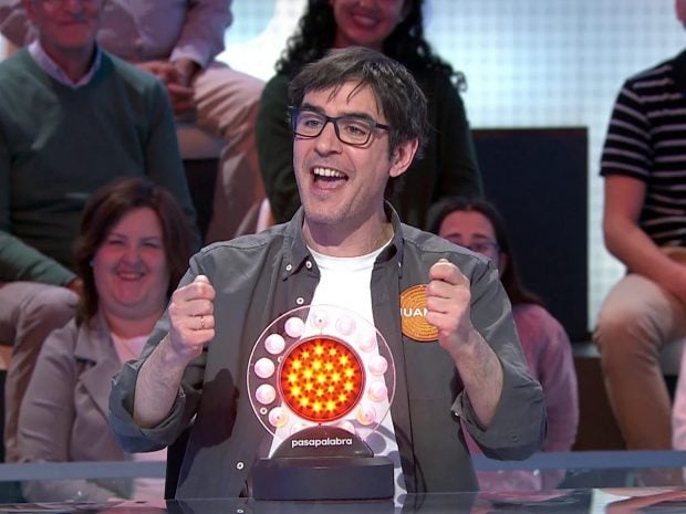 Juanra Bonet en el plató de Pasapalabra (Atresmedia).