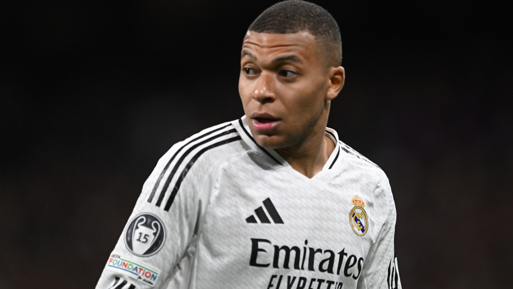 Kylian Mbappé, en un partido de la Champions League. (Getty)