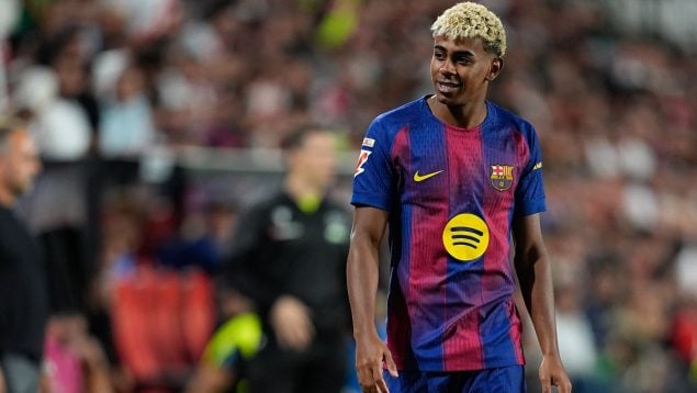 Lamine Yamal, en un partido con el FC Barcelona. (Europa Press)