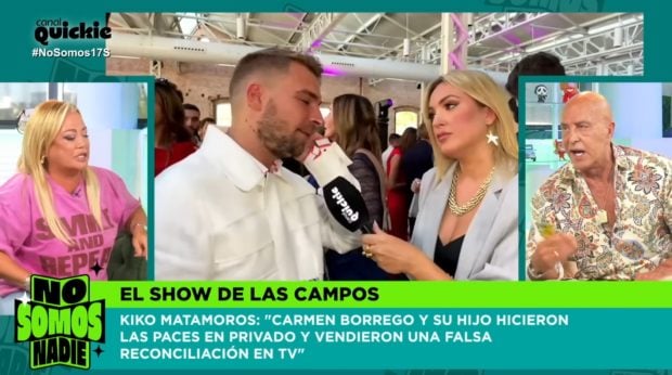Belén Esteban y Kiko Matamoros se enfrentan en No somos nadie. (Canal Quickie)