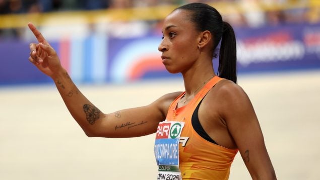 Ana Peleteiro, en el pasado Mundial de Atletismo en Pista Cubierta