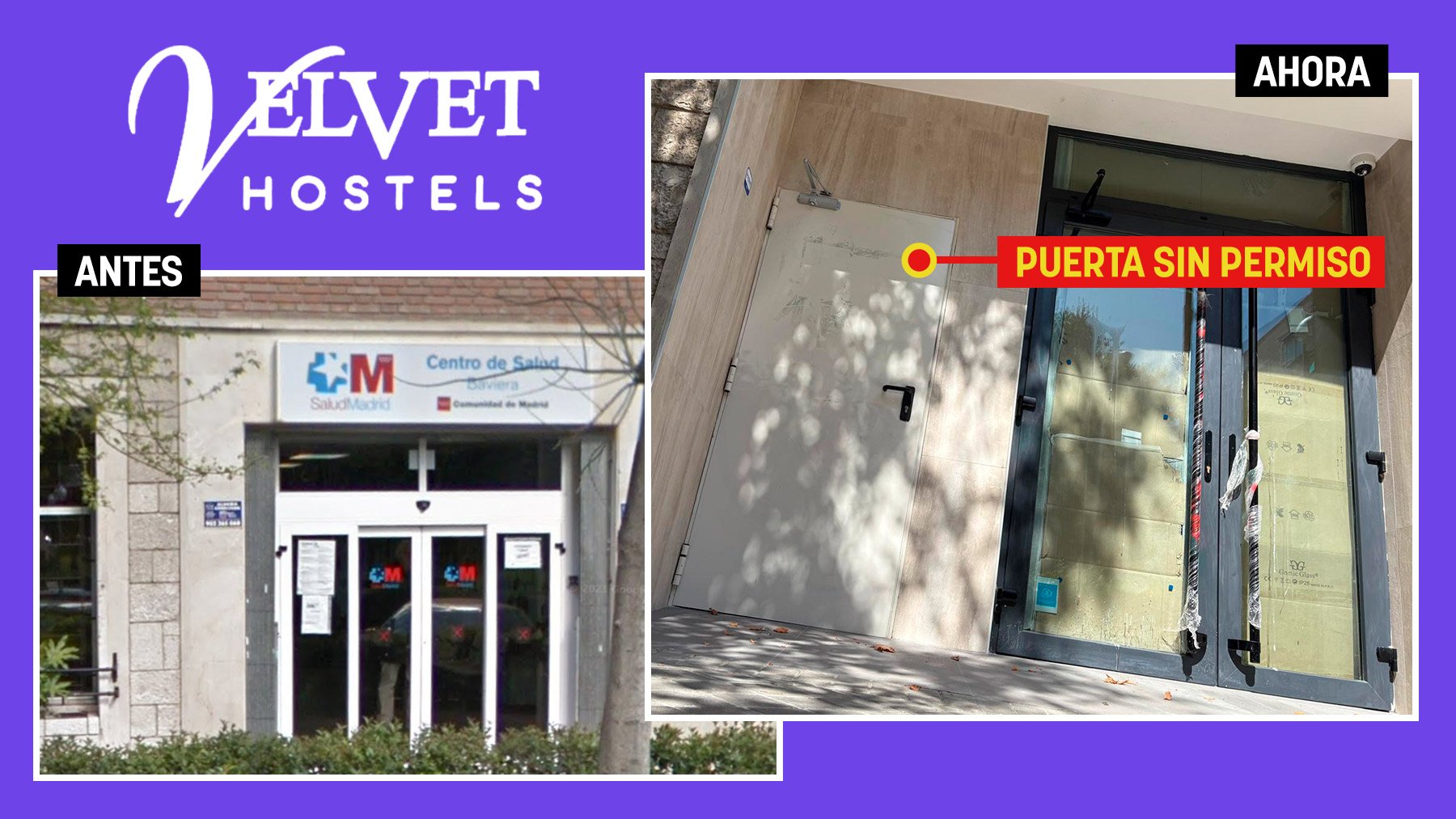 Los vecinos denuncian al nuevo hostal de menas en Madrid por abrir una salida «ilegal» en la fachada