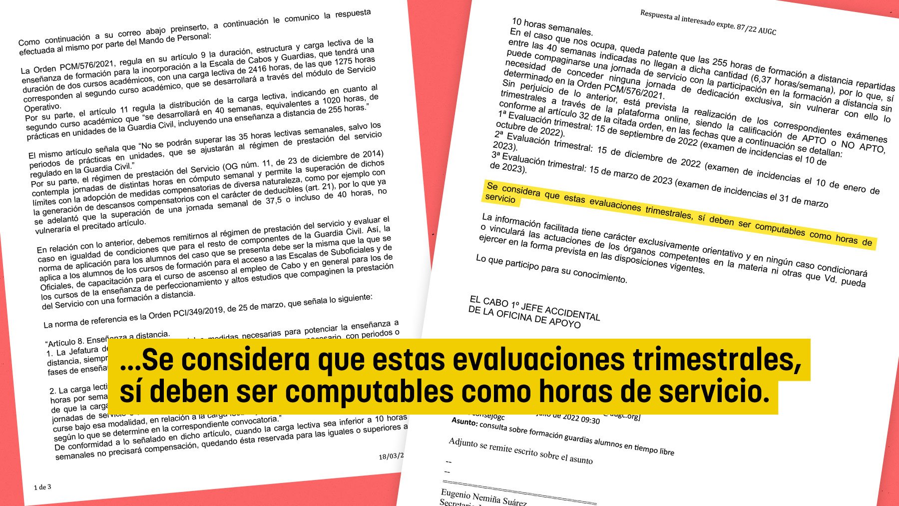Respuesta de la Guardia Civil.