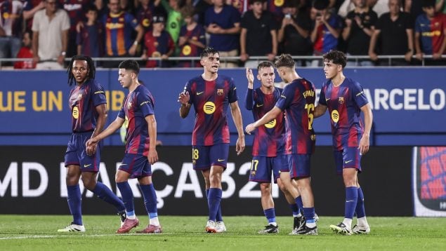 Los jugadores del FC Barcelona celebrando un gol. (Europa Press)
