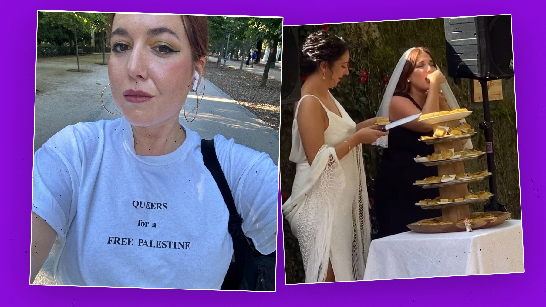 Ángela Rodríguez ‘Pam’ festeja su boda con «tarta de tortilla» en pleno escándalo de las pulseras antimaltrato