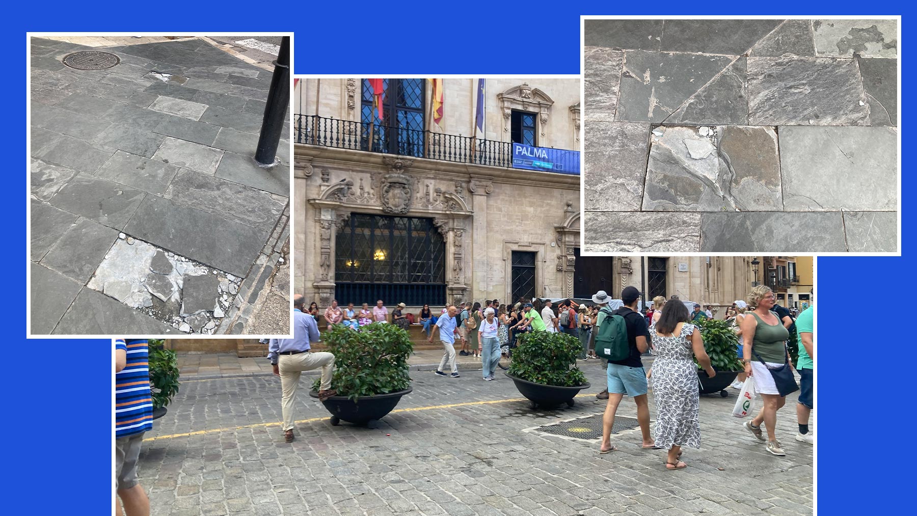 Las baldosas de la plaza de Cort de Palma, nuevo ‘rompetobillos’ de residentes y turistas