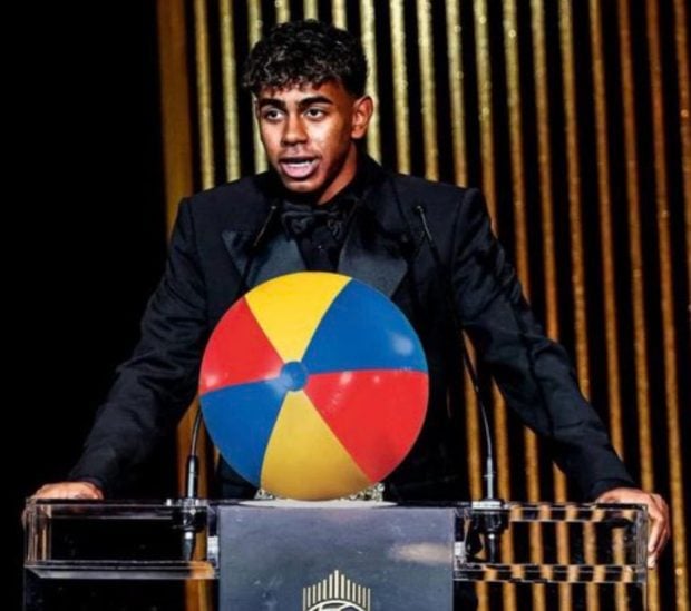 Meme de Lamine Yamal tras no ganar el Balón de Oro.