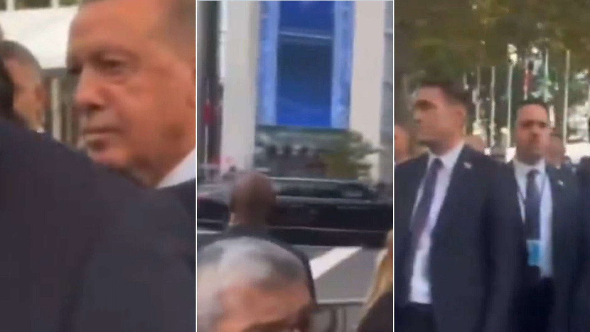 El enfado de Erdogan: tuvo que esperar en la acera varios minutos hasta que pasara la comitiva de Trump
