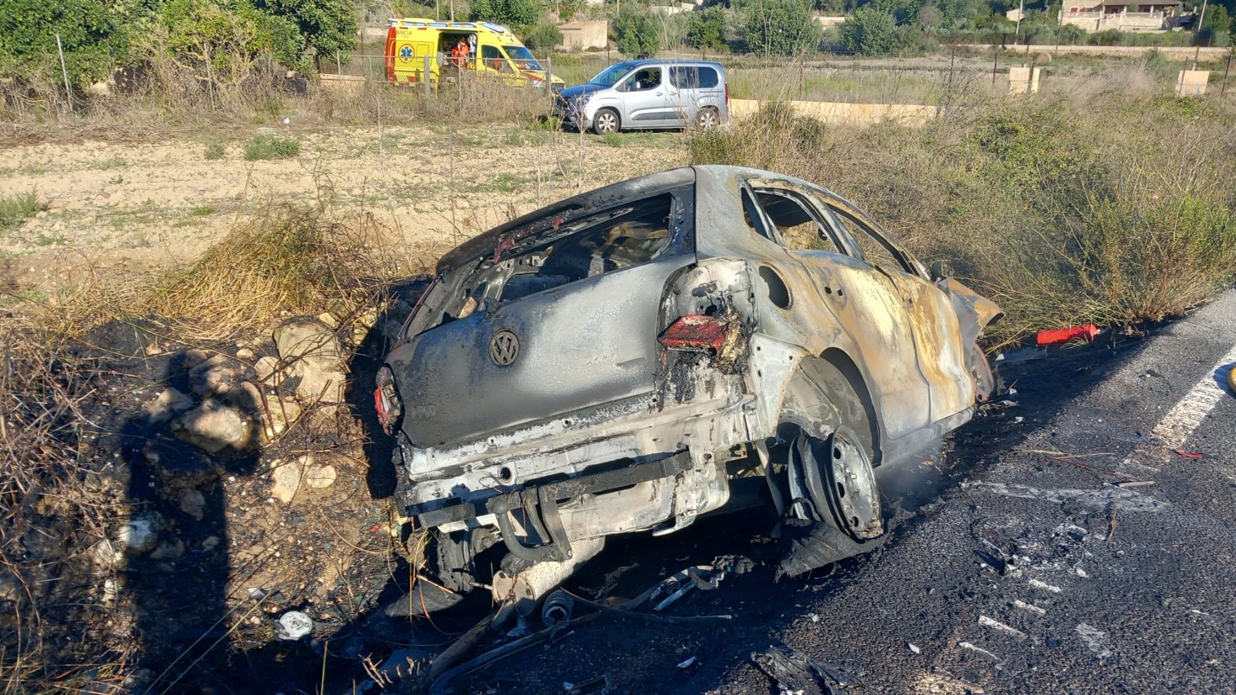 Uno de los vehículos implicados en el accidente.