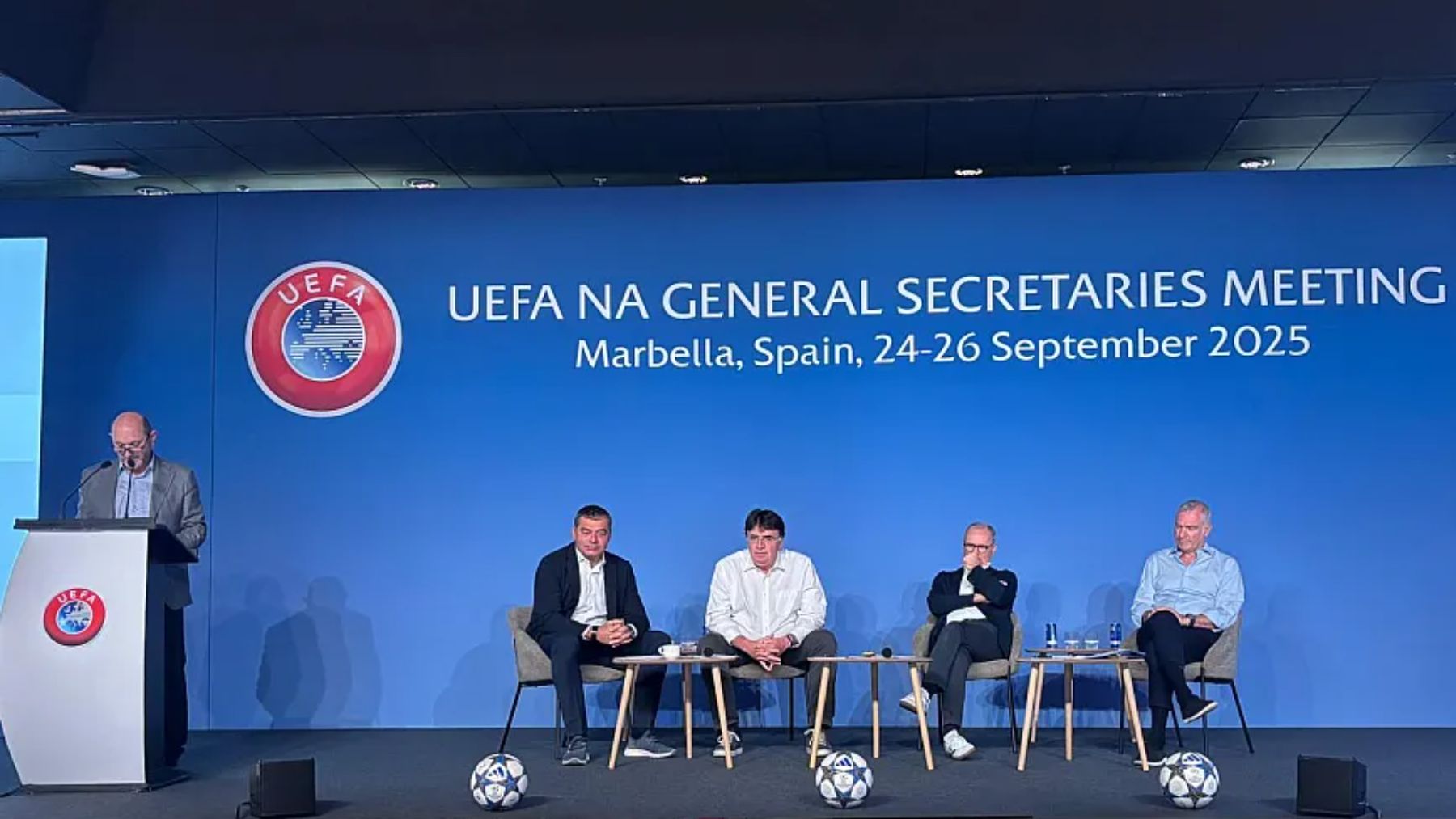 Louzán ejerce de anfitrión en la cumbre de la UEFA de secretarios generales de Marbella