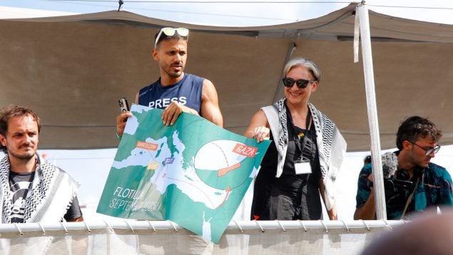 Ada Colau en la flotilla rumbo a Gaza