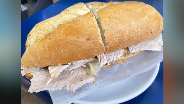 Bocadillo de pata asada, bocadillo, Comida, Canarias