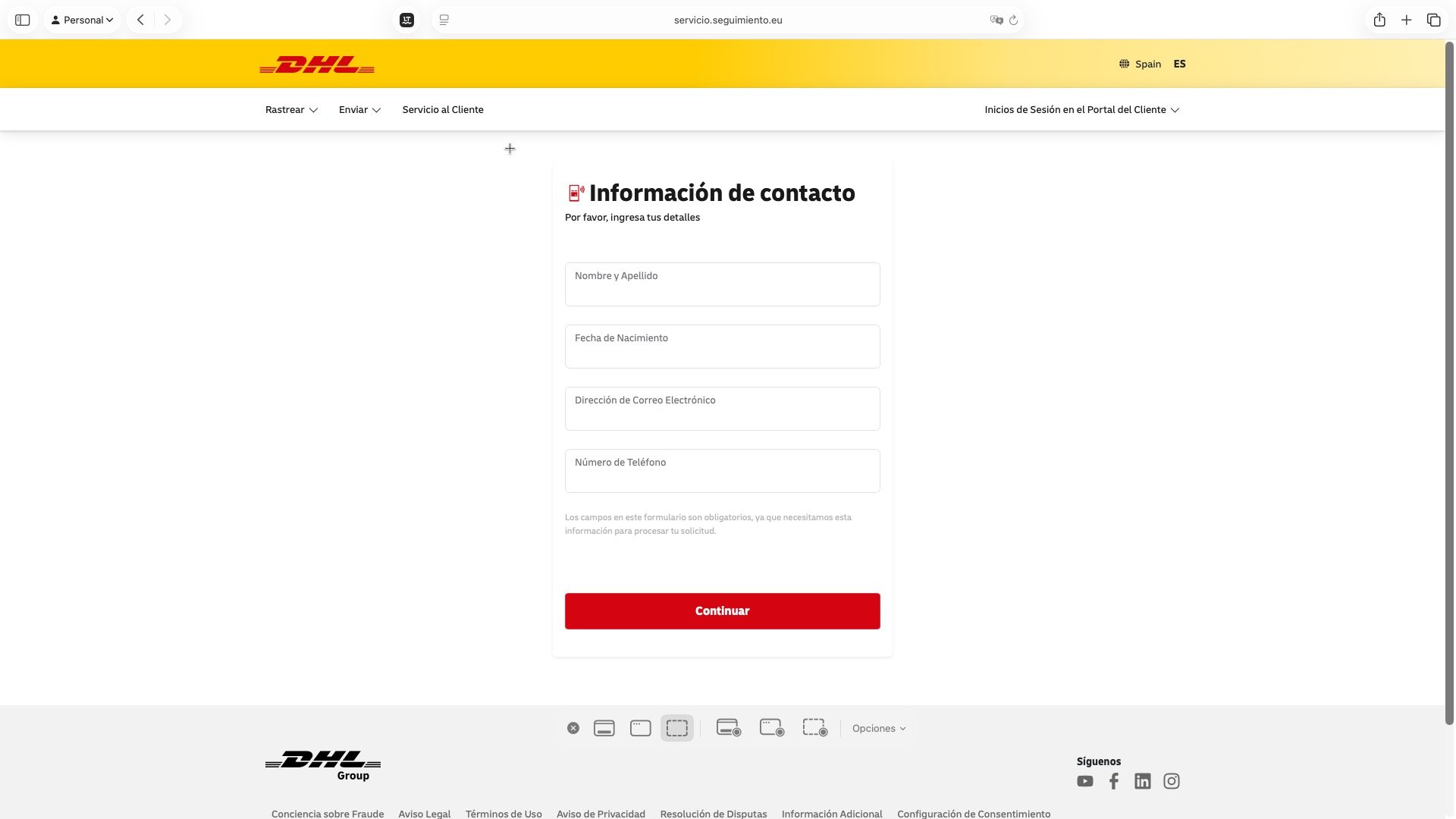 estafa del paquete