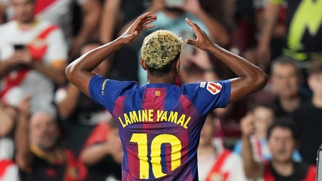Lamine Yamal, en el encuentro ante el Rayo Vallecano.