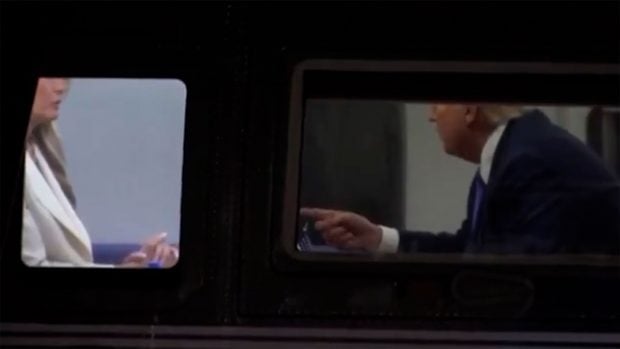 Trump Melania discusión, Marine One, ONU 