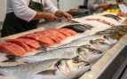 pescadería, pescado, salmón