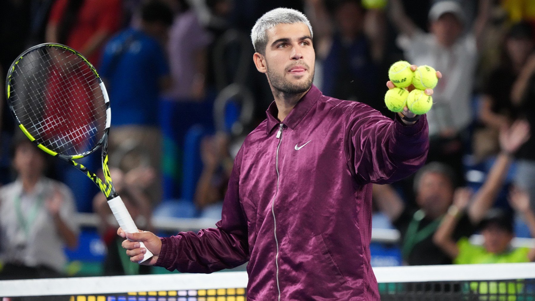 Carlos Alcaraz, en el ATP 500 de Tokio 2025. (Getty)