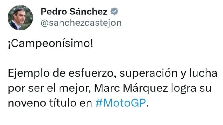 Pedro Sánchez, Marc Márquez