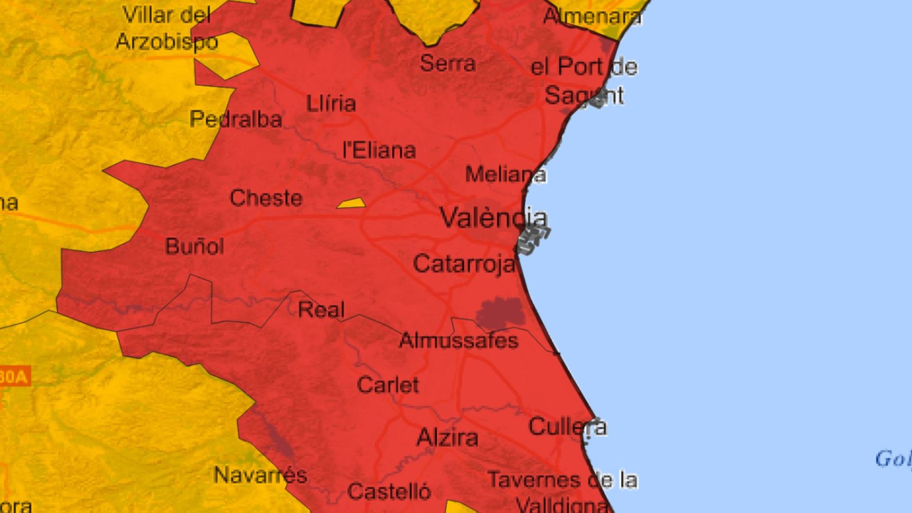 Valencia y otros municipios cancelan las clases del lunes ante la alerta roja por lluvias