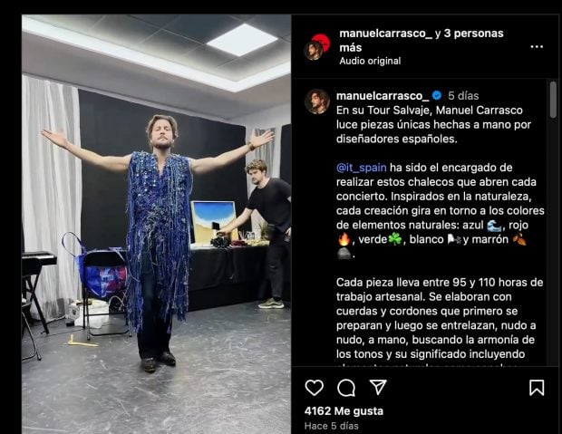 Publicación de Manuel Carrasco. (Instagram)