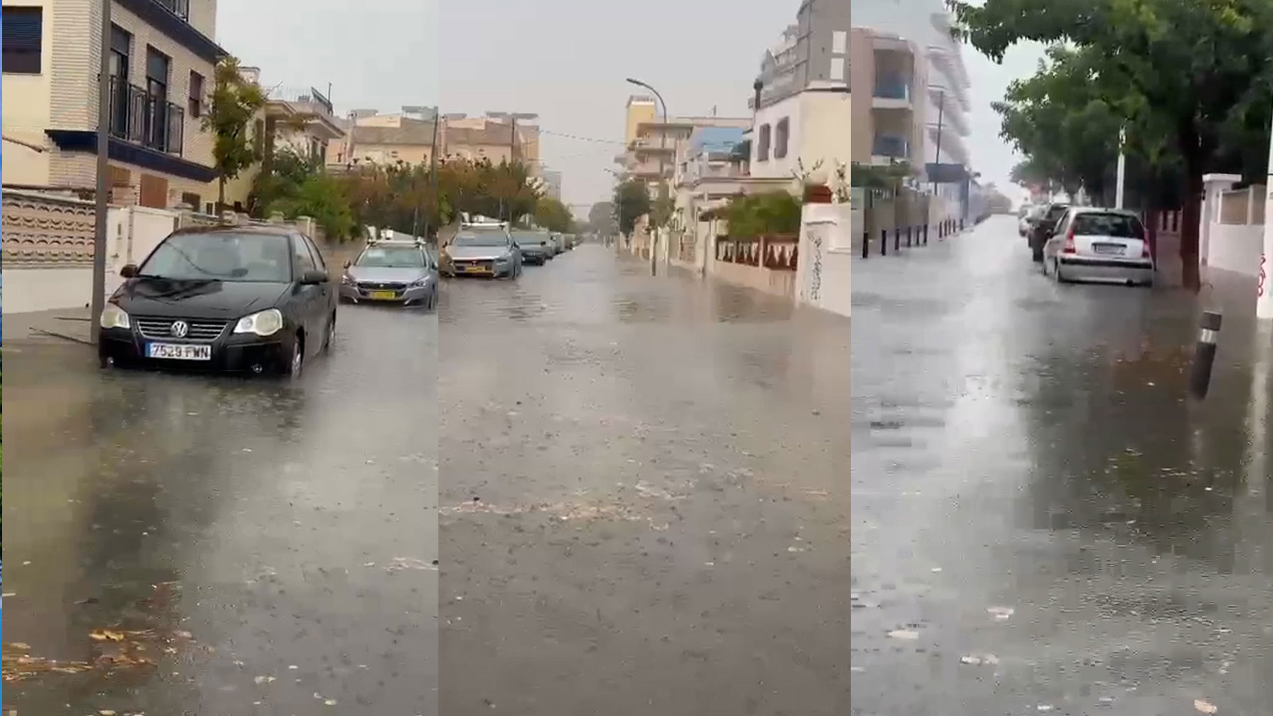 El temporal inunda playas y calles en Gandía (Valencia) con hasta 224 litros en algunas zonas