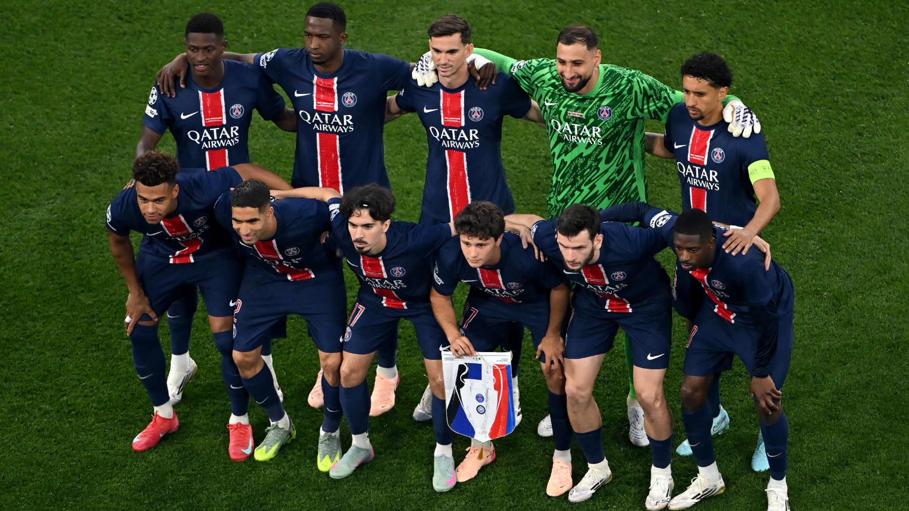 Once del PSG en la final de la Champions. (Getty)