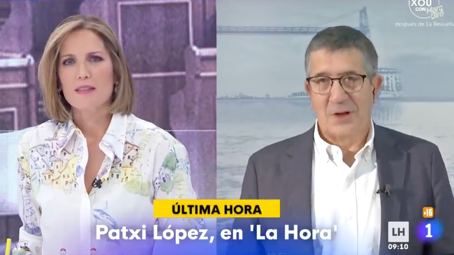 El bochorno de Intxaurrondo: suelta una arenga en favor de Sánchez en plena entrevista a Patxi López