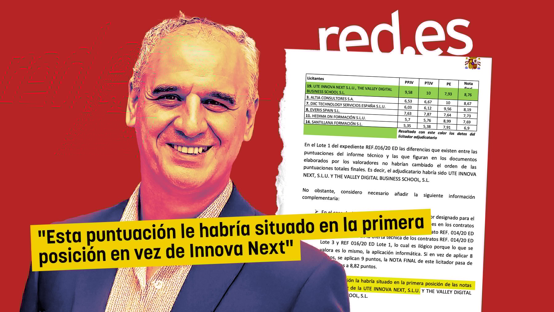 Hacienda revela que Red.es bajó de forma «ilógica» la nota a otro rival para dar 2,5 millones a Barrabés