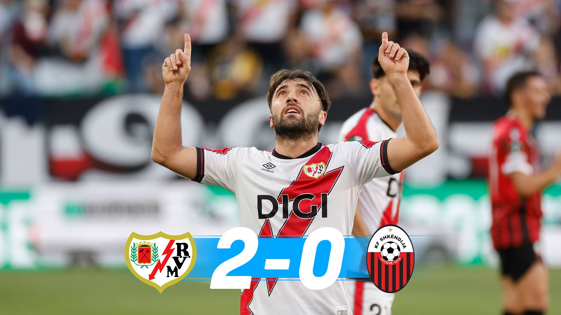 El Rayo cumple en su estreno en la Conference League contra el Shkendija