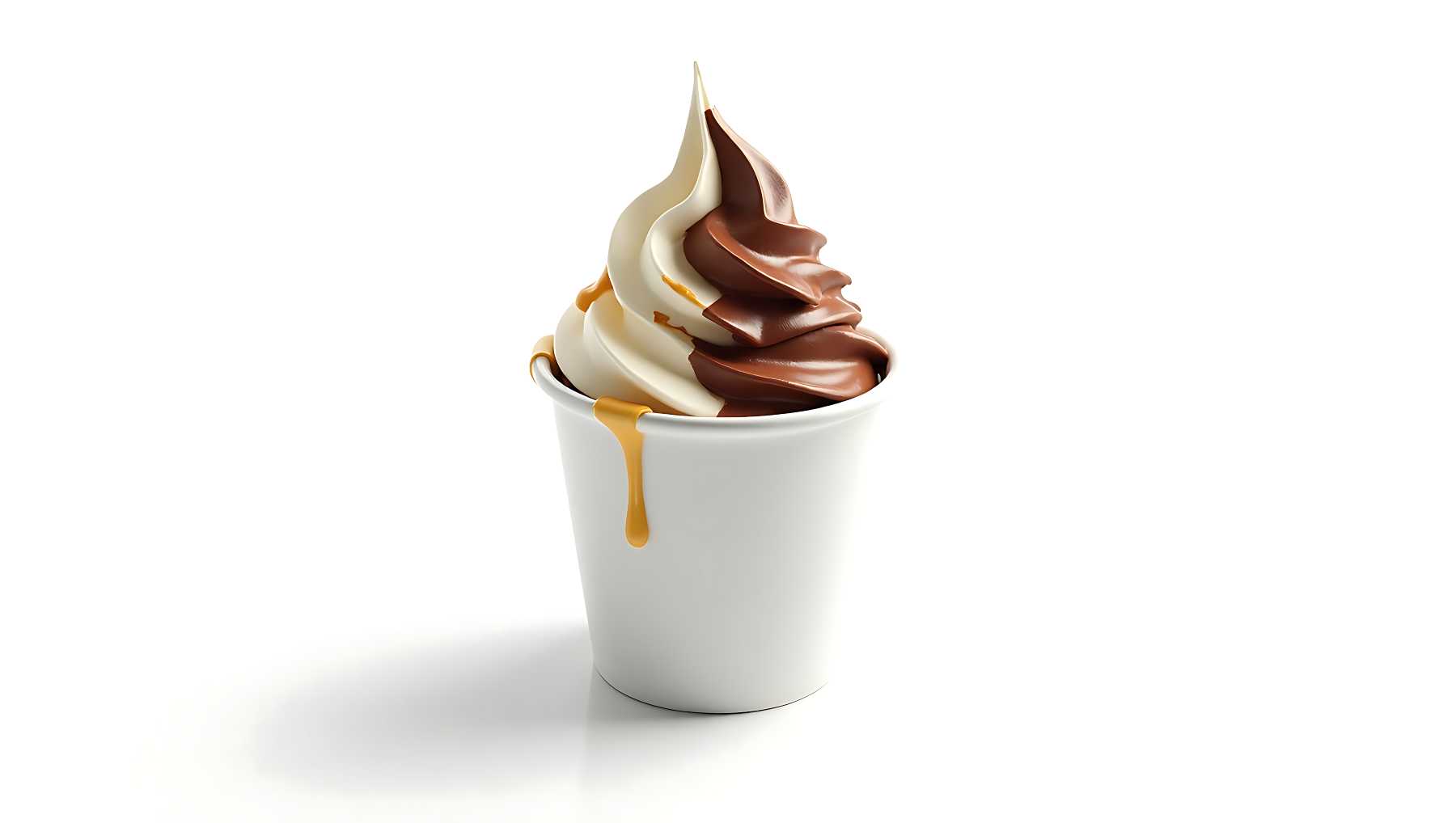 Helado de yogurt con swirl de chocolate con leche