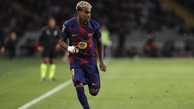 Lamine Yamal, en un partido con el FC Barcelona. (Europa Press)