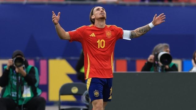 Iker Bravo celebrando su gol ante Brasil en el Mundial Sub-20. (RFEF)