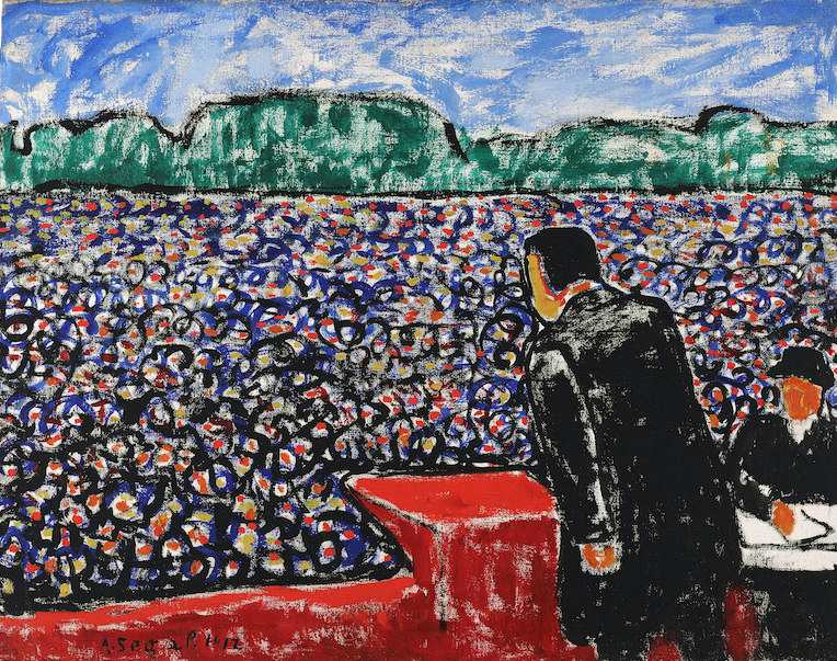 Arthur Segal. El orador (The Speaker), 1912. Óleo sobre lienzo. Kunsthalle Emden.