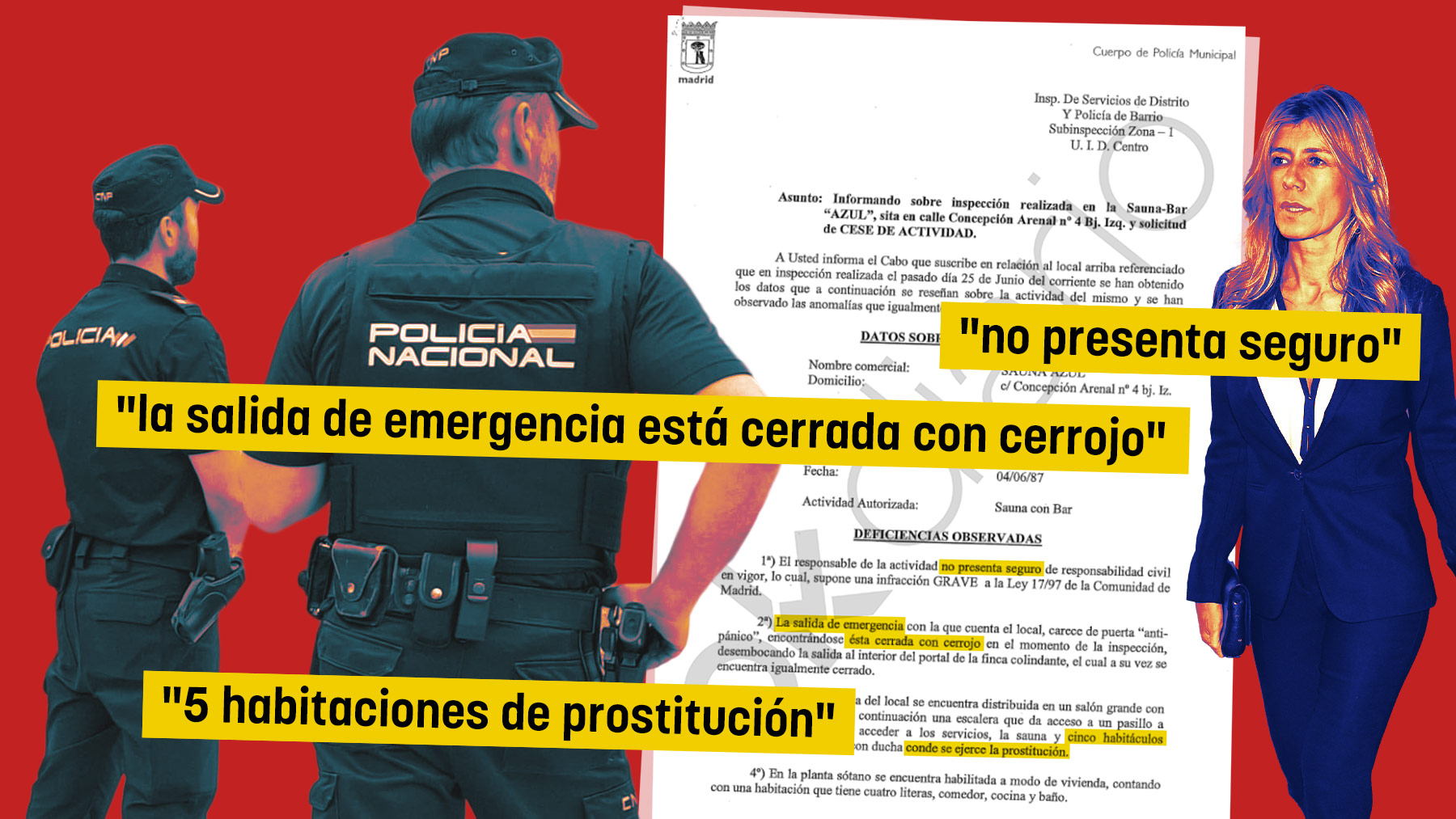 La Policía detectó fallos de seguridad, obras ilegales y falta de seguro en las saunas del padre de Begoña
