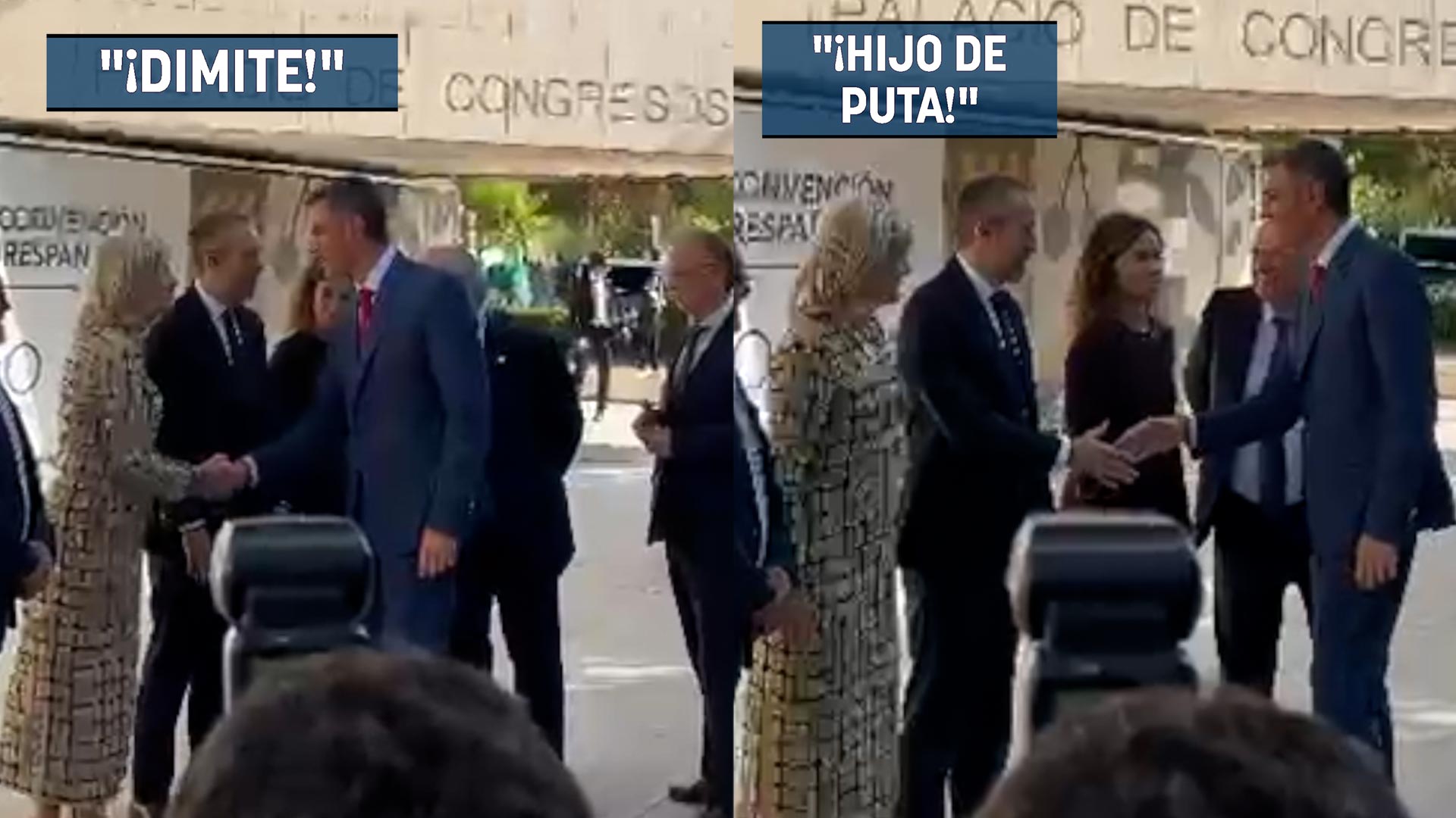 Gritos de «¡hijo de puta!» y «¡perro!» a Sánchez en Cáceres pese al blindaje policial