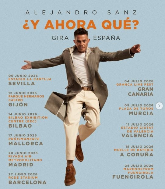 Cartel de Alejandro Sanz. (Instagram)