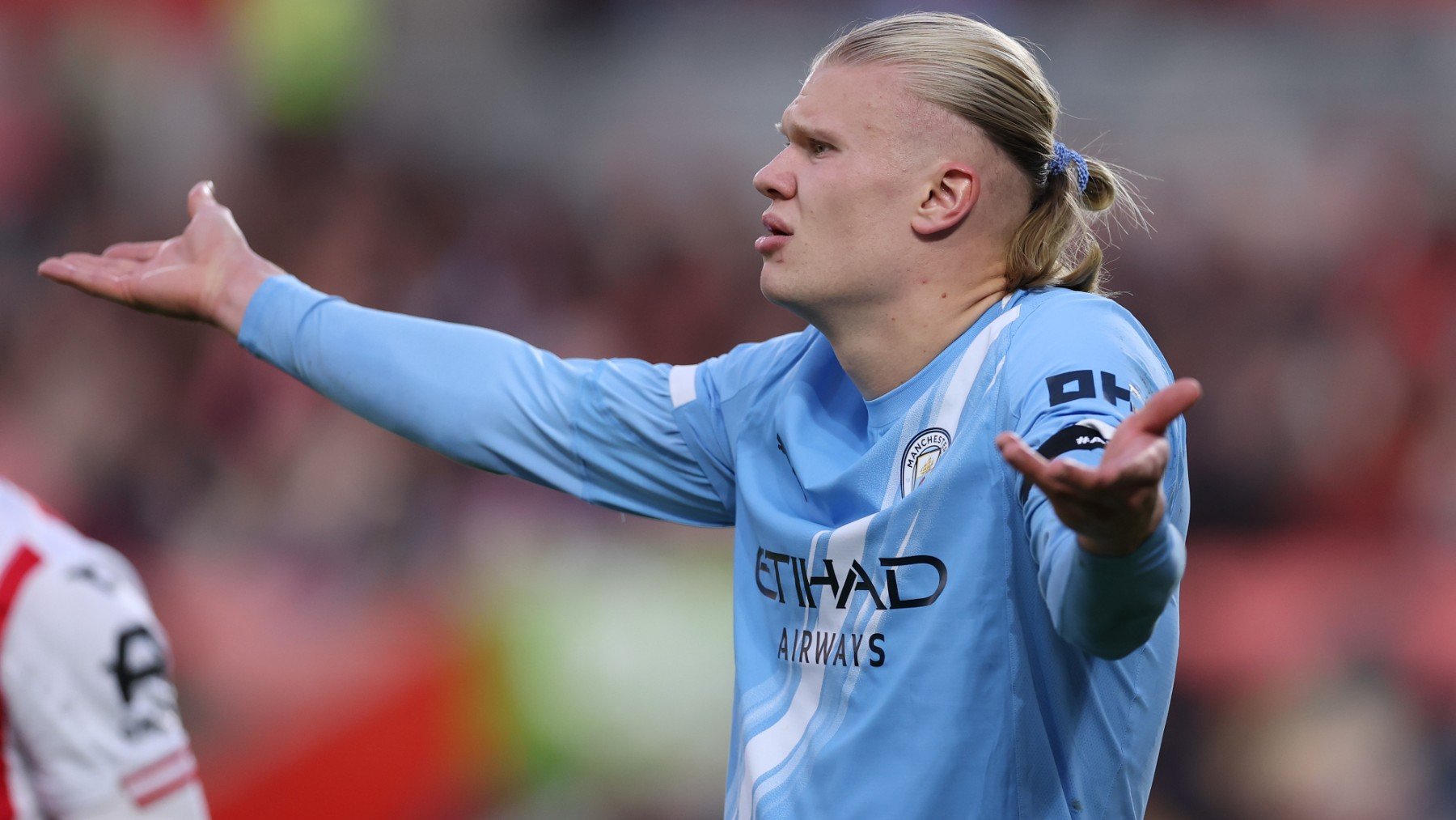 Erling Haaland, en un partido con el Manchester City. (Getty)