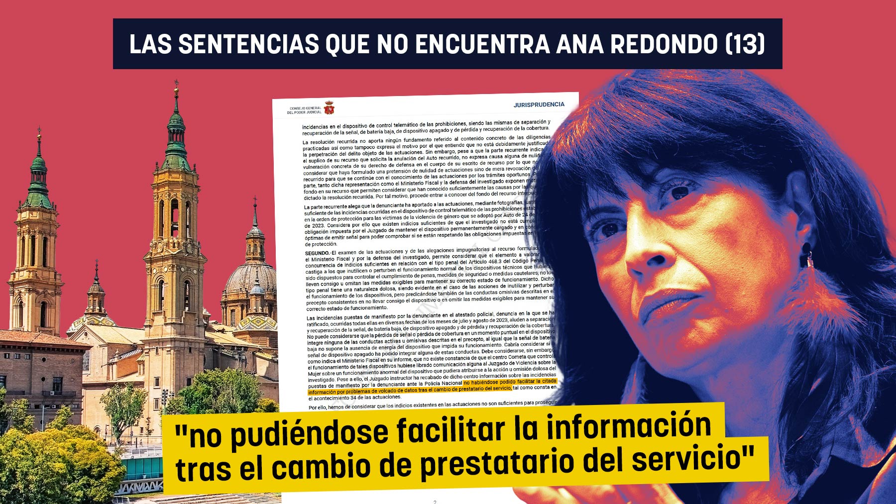 Un maltratador en Zaragoza se libra de la condena por «problemas de volcado de datos tras cambio de empresa»