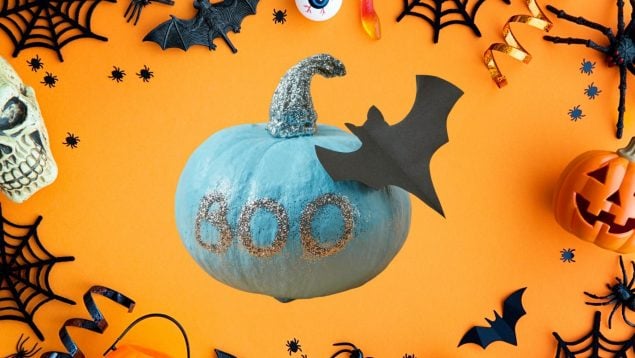Calabazas azules en Halloween