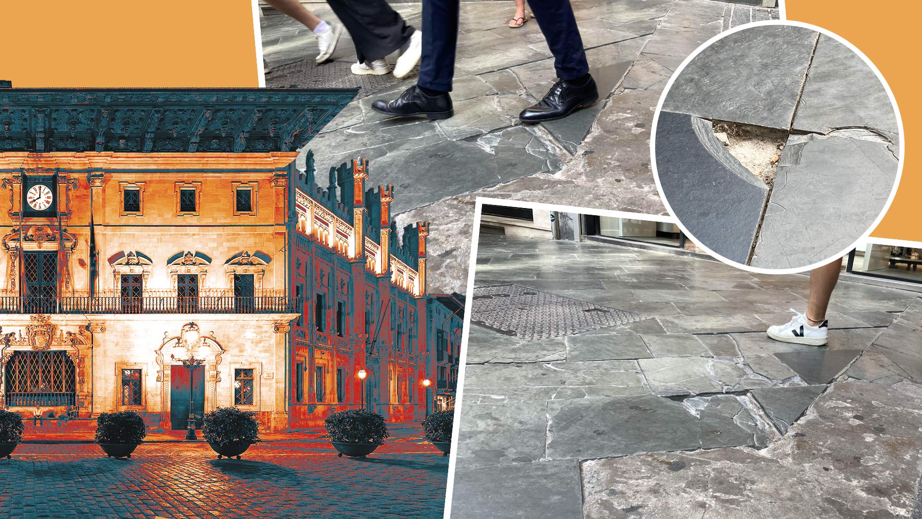 El peligro de las baldosas ‘rompetobillos’ ya se expande por toda la turística plaza de Cort en Palma