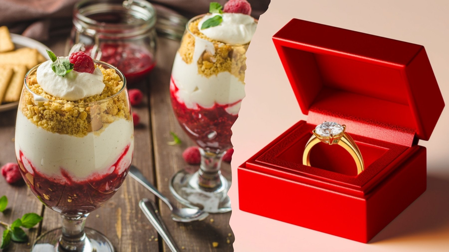 Un camarero pone un anillo de compromiso en su postre y se confunde de mesa: la reacción de ella se hace viral
