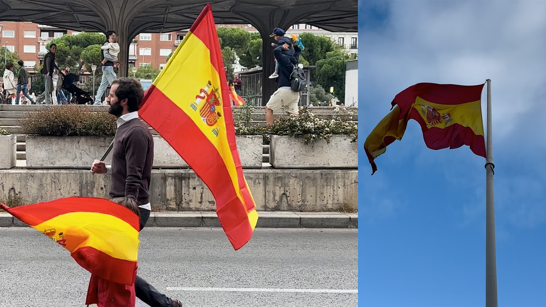 Miles de españoles se concentran en Madrid para asistir al desfile del Día de la Hispanidad